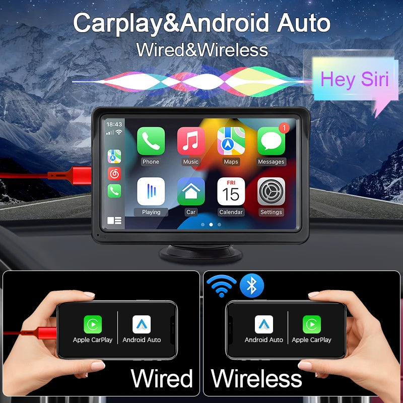Pantalla para coche con Carplay + Android auto de autovibe